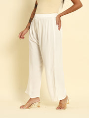 Soft Colors Relaxed Fit Pocket Palazzo Women Off White