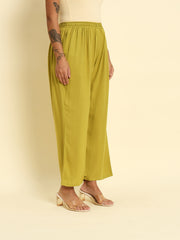 Soft Colors Relaxed Fit Pocket Palazzo Women Olive Green