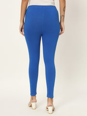 Women's Skinny Fit Ethnic Wear Ankle Length Leggings Royal Blue