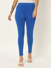 Women's Skinny Fit Ethnic Wear Ankle Length Leggings Royal Blue