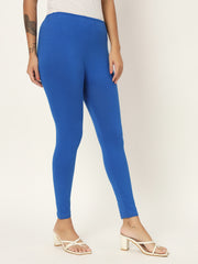 Women's Skinny Fit Ethnic Wear Ankle Length Leggings Royal Blue