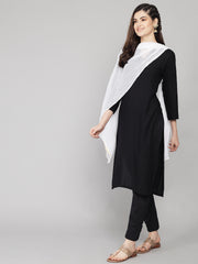 Women's Plain Chiffon Dupatta With Border Lace (White)