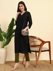 Thread Plus Stretchable Premium Pants with 2 Side Pockets Dark Olive