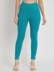 Thread Plus D Pocket Stretchable Solid Cotton Pants for Sea Blue