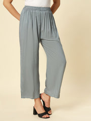 Soft Colors Relaxed Fit Pocket Palazzo Women Light Grey