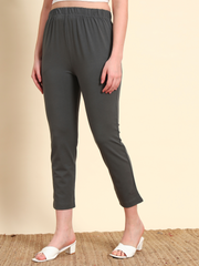 Thread Plus Stretchable Premium Pants with 2 Side Pockets Dark Grey