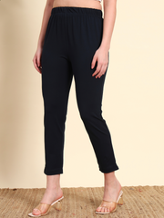 Thread Plus Stretchable Premium Pants with 2 Side Pockets Navy Blue