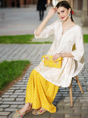 Women's Rayon Relaxed Flared Sharara (Mango Yellow)