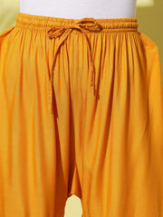 Women's Rayon Relaxed Flared Sharara (Mustard Yellow)