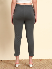 Thread Plus Stretchable Premium Pants with 2 Side Pockets Dark Grey