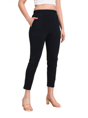 Thread Plus Stretchable Premium Pants with 2 Side Pockets Navy Blue