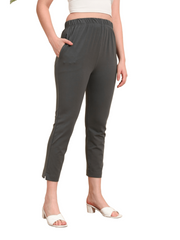 Thread Plus Stretchable Premium Pants with 2 Side Pockets Dark Grey