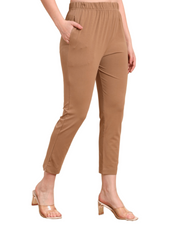 Thread Plus Stretchable Premium Pants with 2 Side Pockets Dark Beige