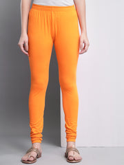 Women's Skinny Fit Ethnic Wear Churidar Leggings Orange