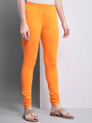 Women's Skinny Fit Ethnic Wear Churidar Leggings Orange