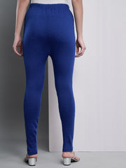 Soft Colors Woolen Raisin Leggings for Women Royal Blue