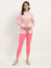 Soft Colors Woolen Raisin Leggings for Women Baby Pink