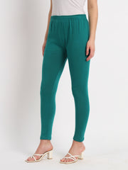 Soft Colors Woolen Raisin Leggings for Women Green