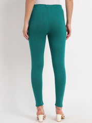 Soft Colors Woolen Raisin Leggings for Women Green