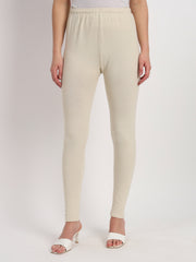 Soft Colors Woolen Raisin Leggings for Women Cream