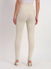 Soft Colors Woolen Raisin Leggings for Women Cream