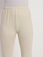 Soft Colors Woolen Raisin Leggings for Women Cream