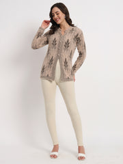 Soft Colors Woolen Raisin Leggings for Women Cream