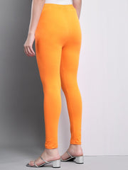 Women's Skinny Fit Ethnic Wear Ankle Length Leggings Orange